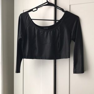 Faux leather top